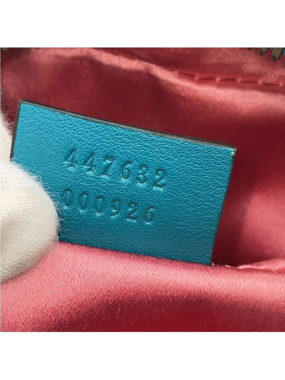 Gucci Teal Quilted Velvet GG Marmont Crossbody Bag - Picture 11 of 16